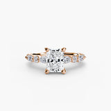 Solitaire with Shared-Prong Eternity Pavé