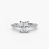 Solitaire with Shared-Prong Eternity Pavé