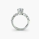 Solitaire with Shared-Prong Eternity Pavé